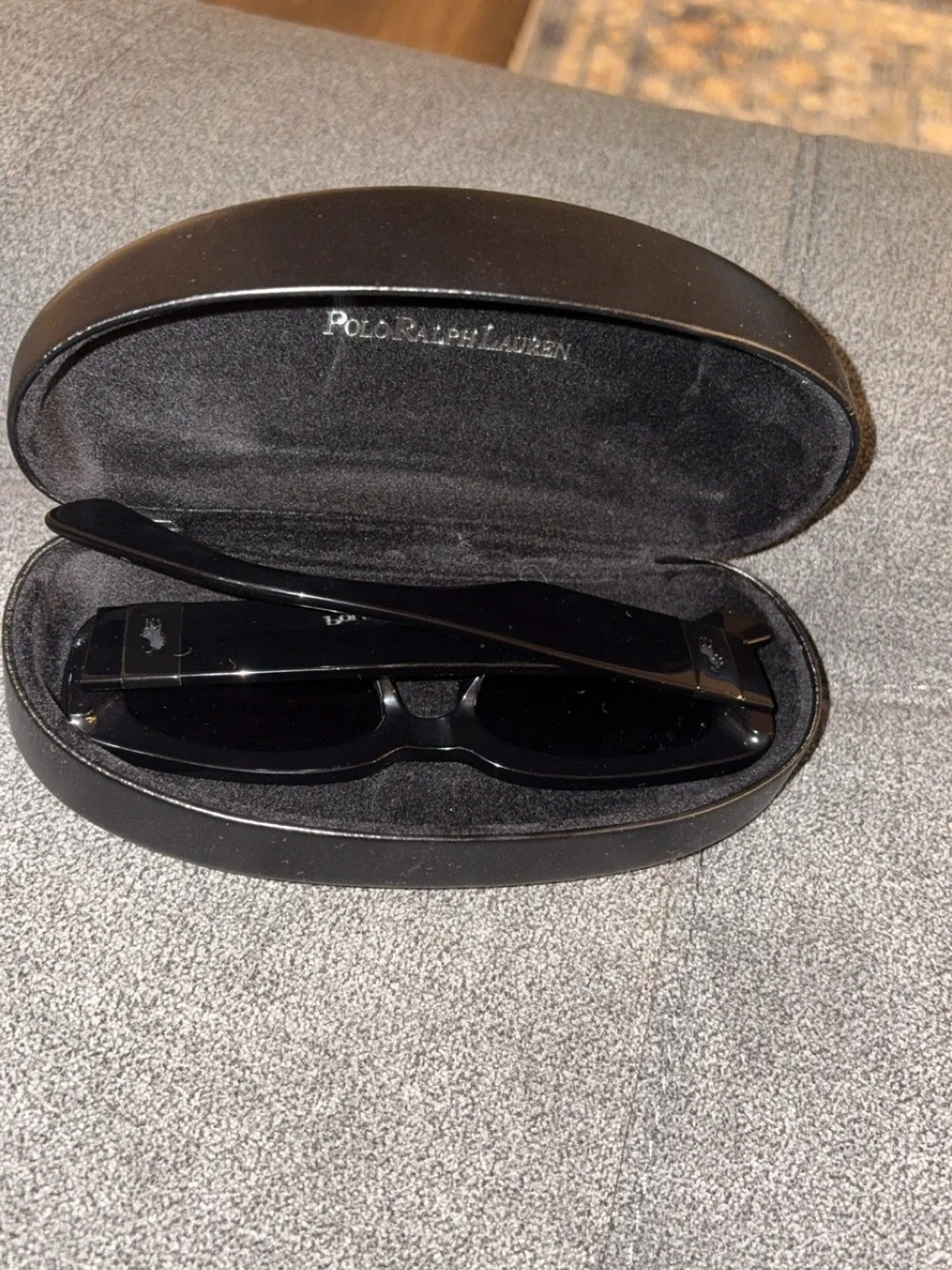 Polo by Ralph Lauren Black Rectangular Women’s Sunglasses - Glossy Frame